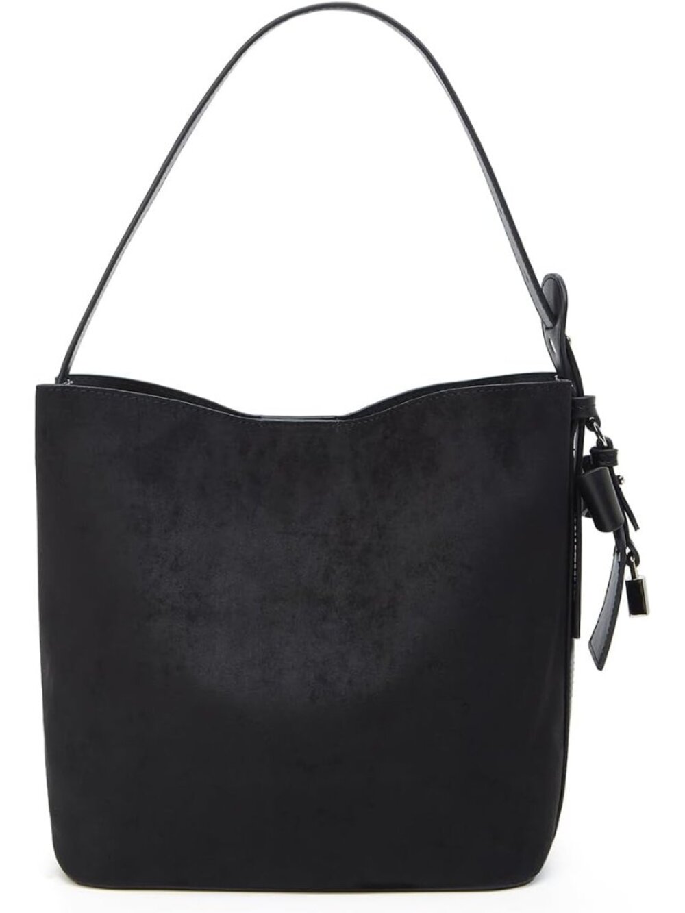 Faux Suede Shoulder Bag for Women Vintage Suede Bucket Handbag Small Work Crossb